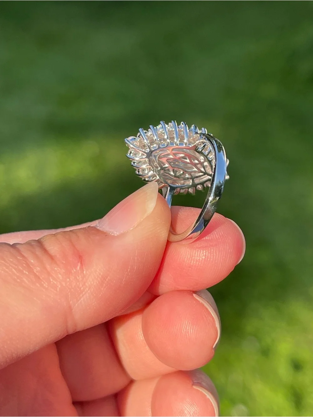 Marquise Moissanite Double Halo Ring